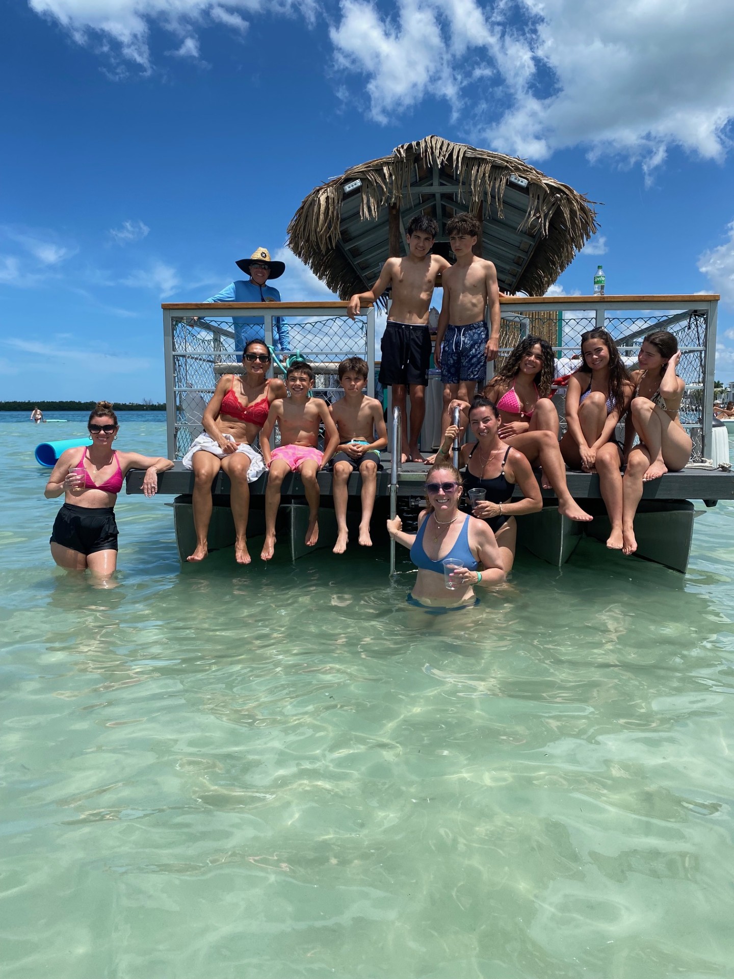 Guests enjoying a premium sandbar excursion with Barefoot Tiki Tours